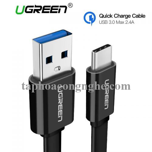 Ugreen 10696 0.5M màu đen Cáp USB TypeC sang USB 3.0 cáp dẹt US172 30010696